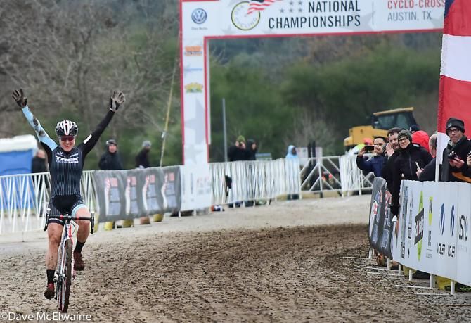 Katie Compton (Trek Factory Racing) secures her 11th elite women&rsquo;s national cyclo-cross title in Zilker Park