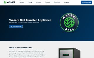 Wasabi storage review - Wasabi's webpage discussing the Ball feature