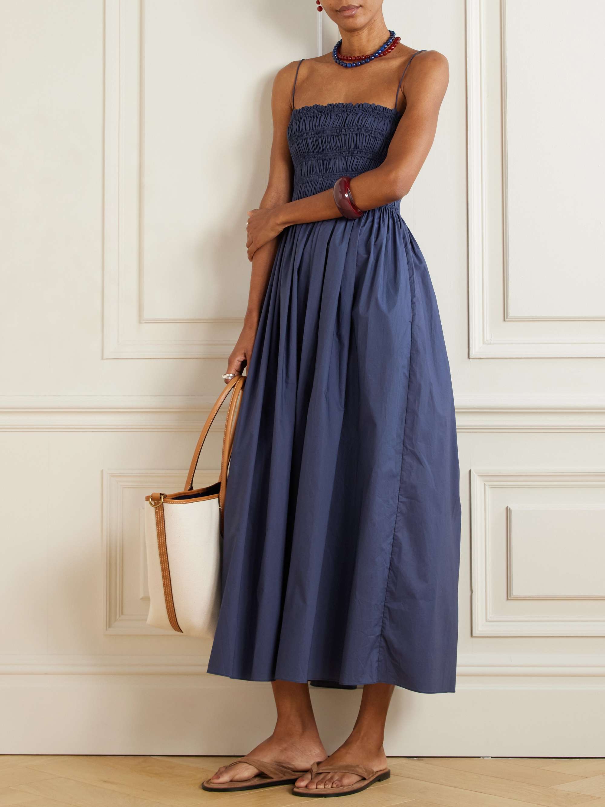 Cut clip organic cotton midi dress