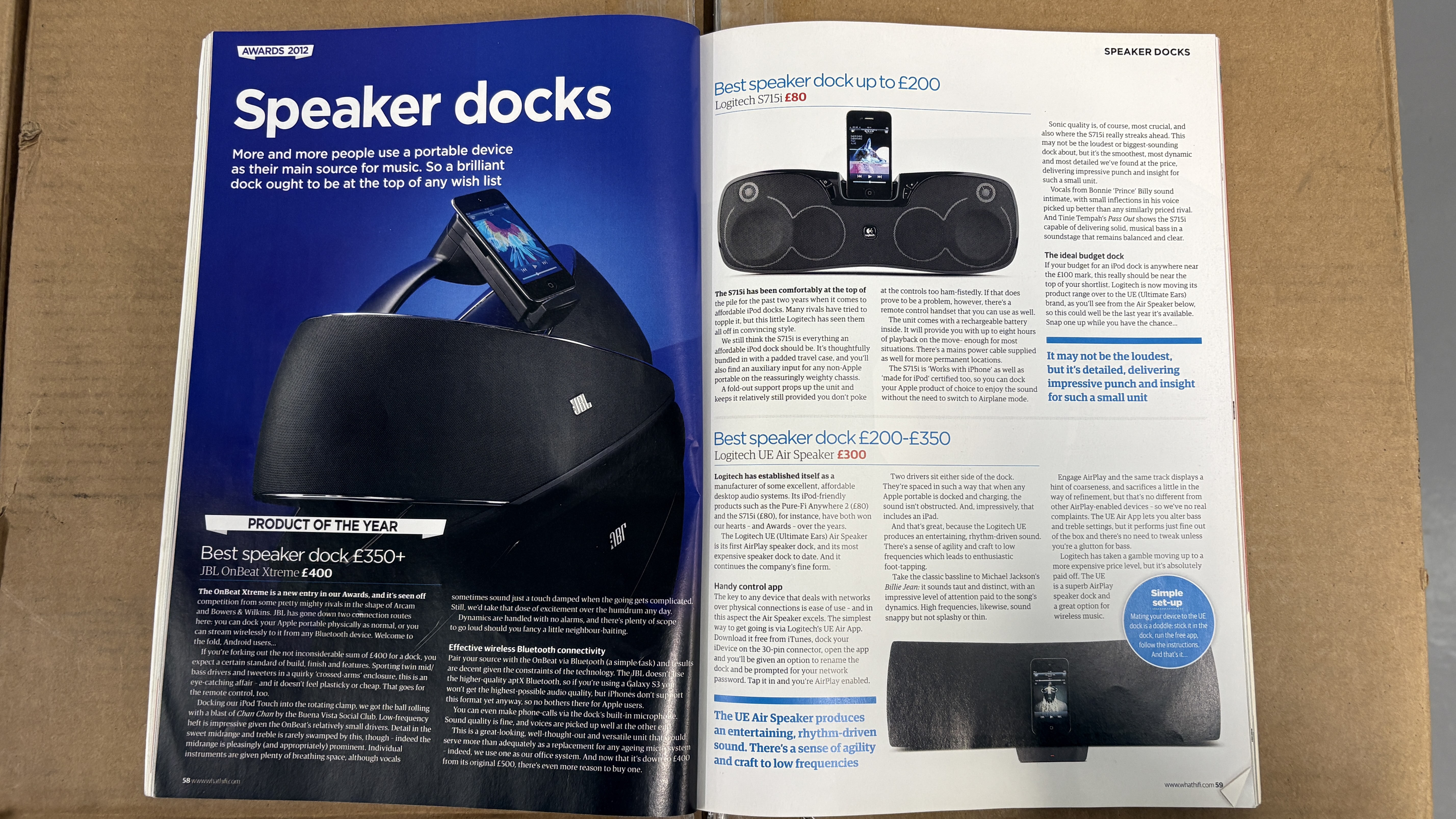 JBL OnBeat Xtreme review in Awards 2012 issue