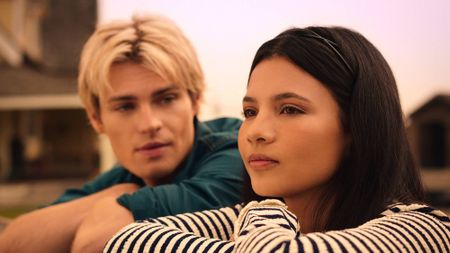 Noah LaLonde as Cole Walter and Nikki Rodriguez as Jackie Howard in "My Life with the Walter Boys" season 3 on Netflix