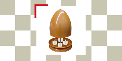 an orange ceramic tealight radiator heater
