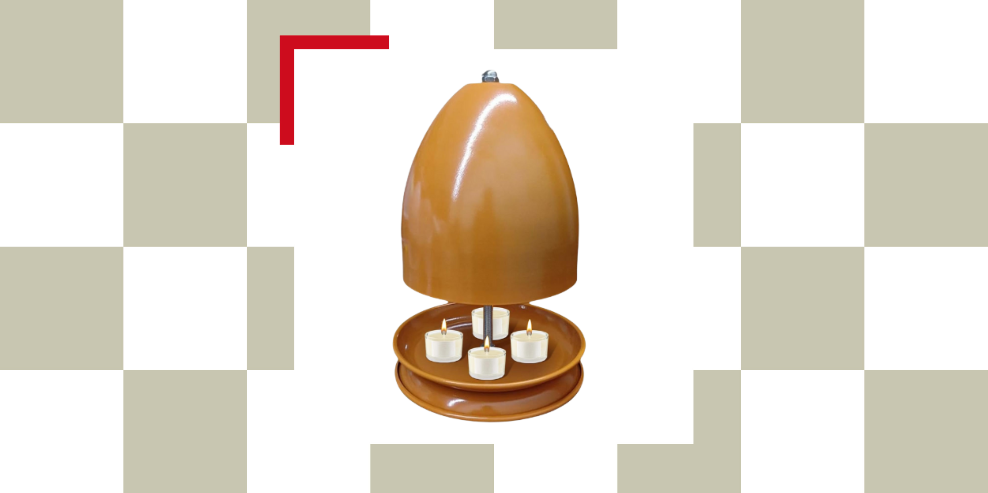 an orange ceramic tealight radiator heater