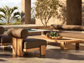 garden furniture and plants