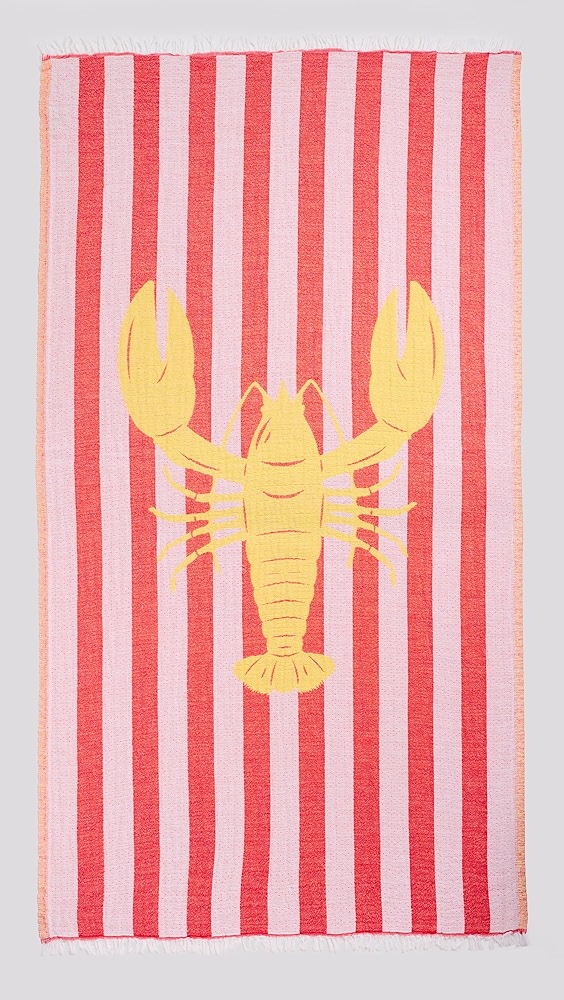 Novelty Turkish Towel - Yellow/coral