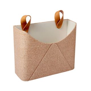 Woven Wall Pocket with Faux Leather Loop Taupe - Threshold™: Wall File & Mail Organizer, Office Holder, FSC Certified