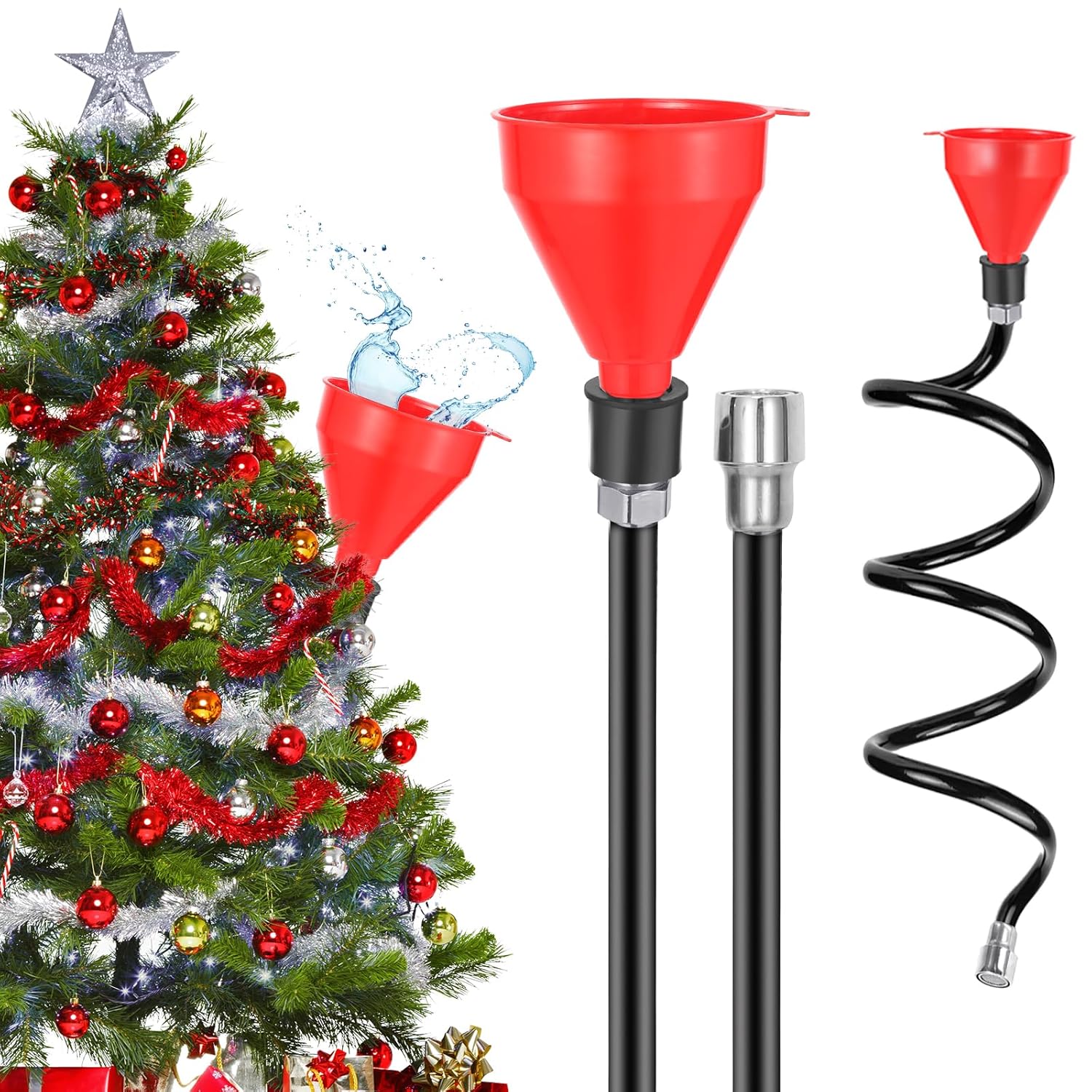 Christmas Tree Watering Funnel,adjustable Christmas Tree Watering System With Long Funnel Spout Tree Watering Device Plant Watering Tool for Large Indoor Outdoor Trees