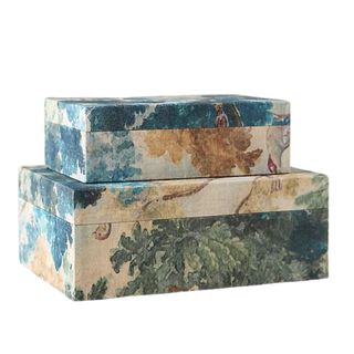 Judarn Fabric Covered Boxes, Set of 2