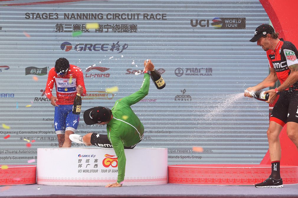 Silvan Dillier takes a tumble at the Tour of Guangxi