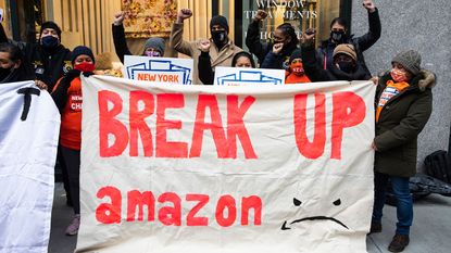 Anti-Amazon protesters