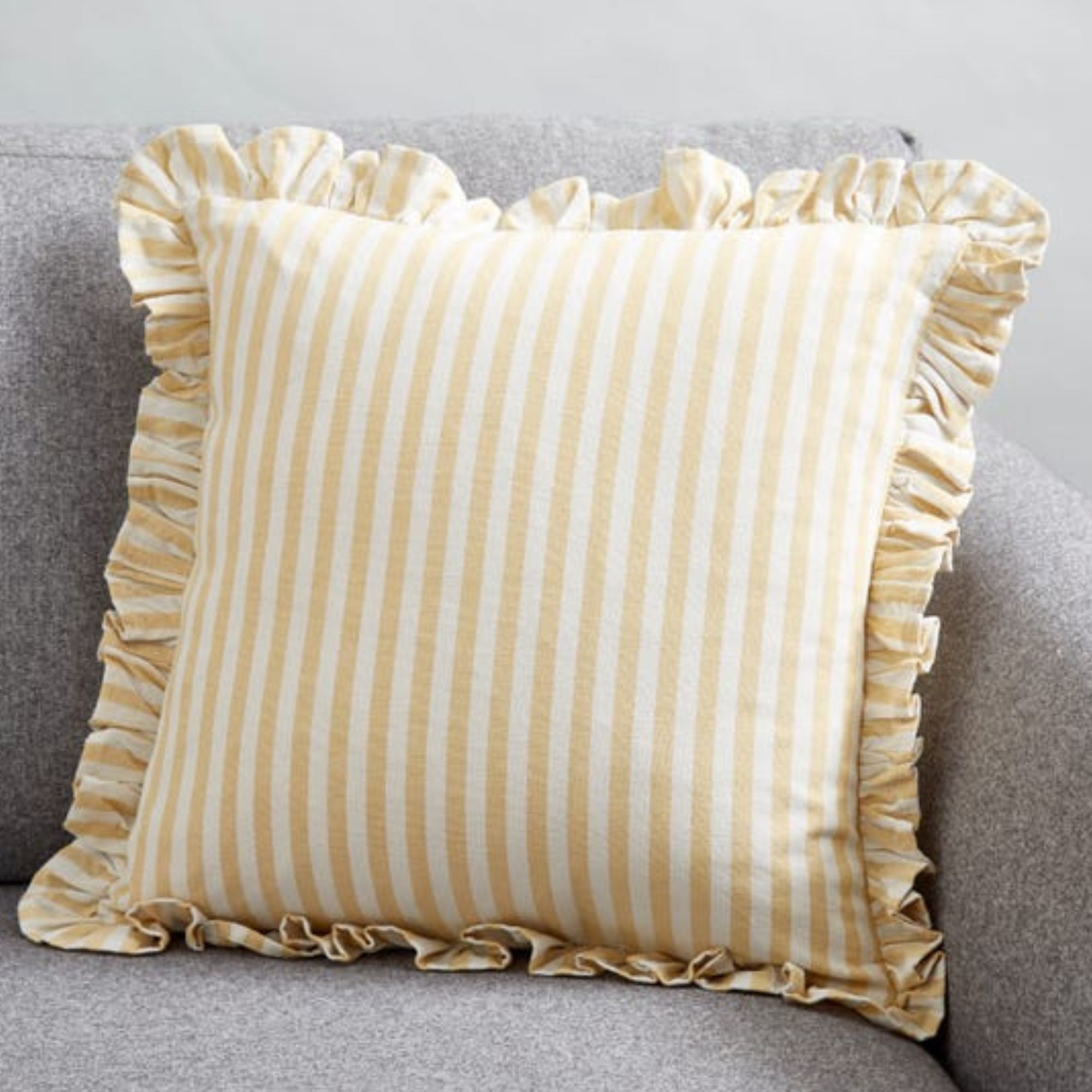 yellow striped cushion 