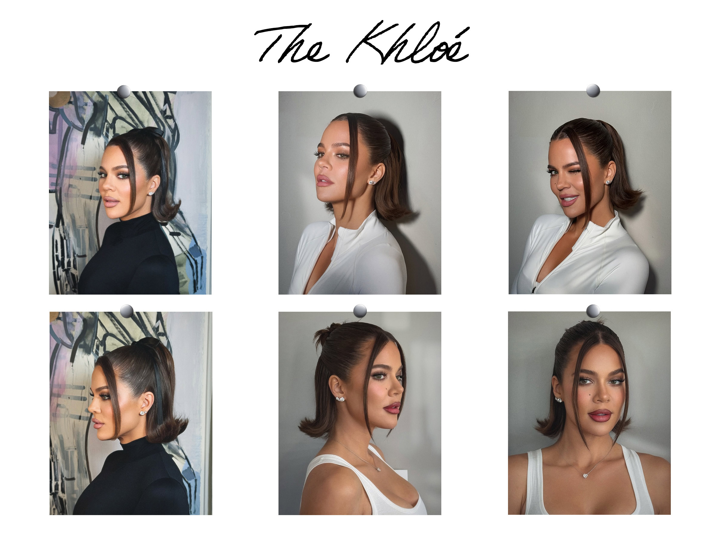 Images of Khloé Kardashian's bob hairstyles taken by Justine Marjan.