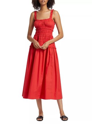 Doen, Marianne Cotton Smocked Midi-Dress