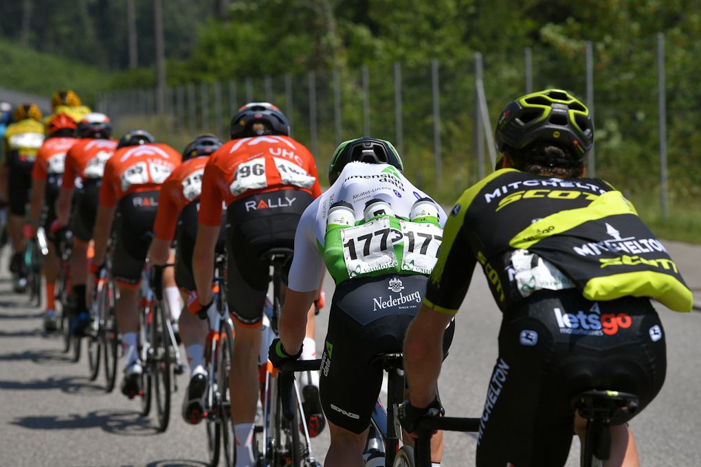 The peloton in action during stage 5 at Tour de Suisse