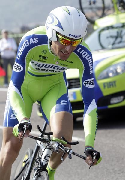 Liquigas-Doimo's Ivan Basso in time trial mode