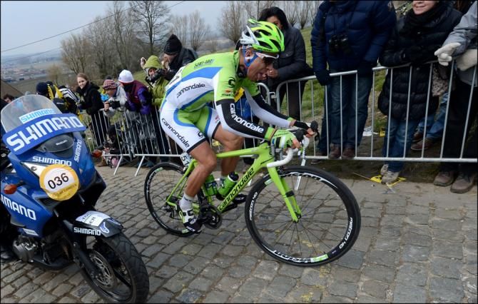 Peter Sagan (Cannondale) on the limit in the Tour of Flanders