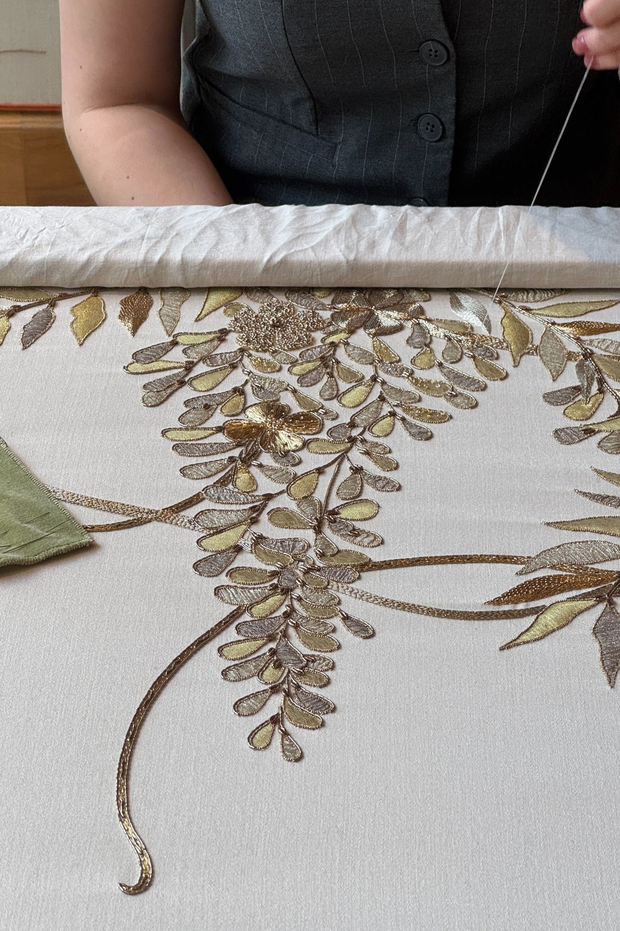 de Gournay embroidered wallcovering