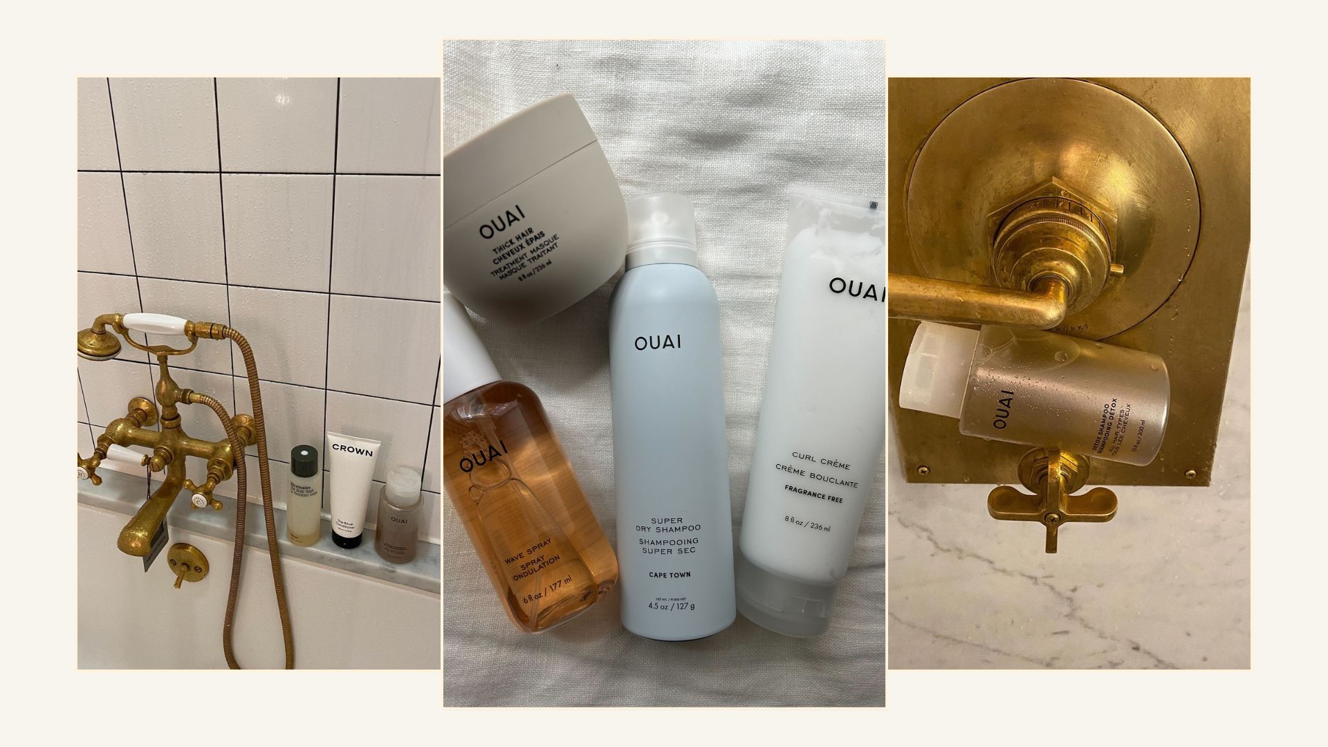 A collage of Ouai hair products our junior beauty editor loves to use