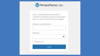 WordPress.org log in page