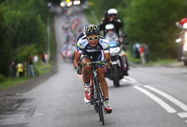 Fumiyuki Beppu (Orica GreenEdge Cycling Team) on the attack.