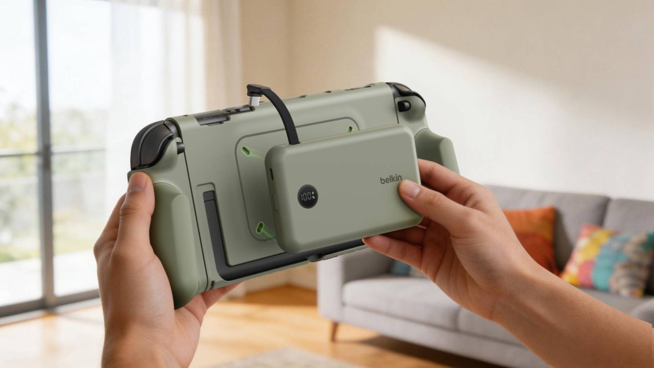 Belkin's new Charging Grip combines a slip case with a 10,000mAh power bank to combat Switch 2 battery woes
