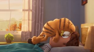 Garfield on Jon in The Garfield Movie