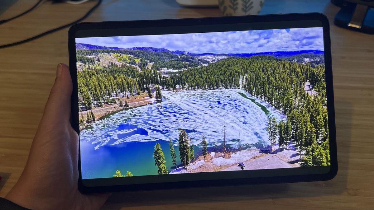 RedMagic Astra 2 tablet screen showing a lake view