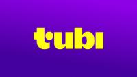 Tubi logo, yellow type on purple