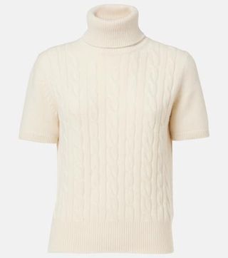 Jubilee Cable-Knit Turtleneck Top