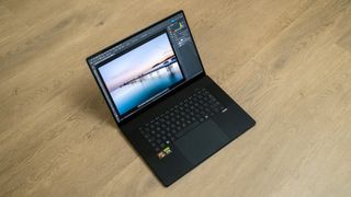 Asus ProArt P16 2025 on a wooden floor