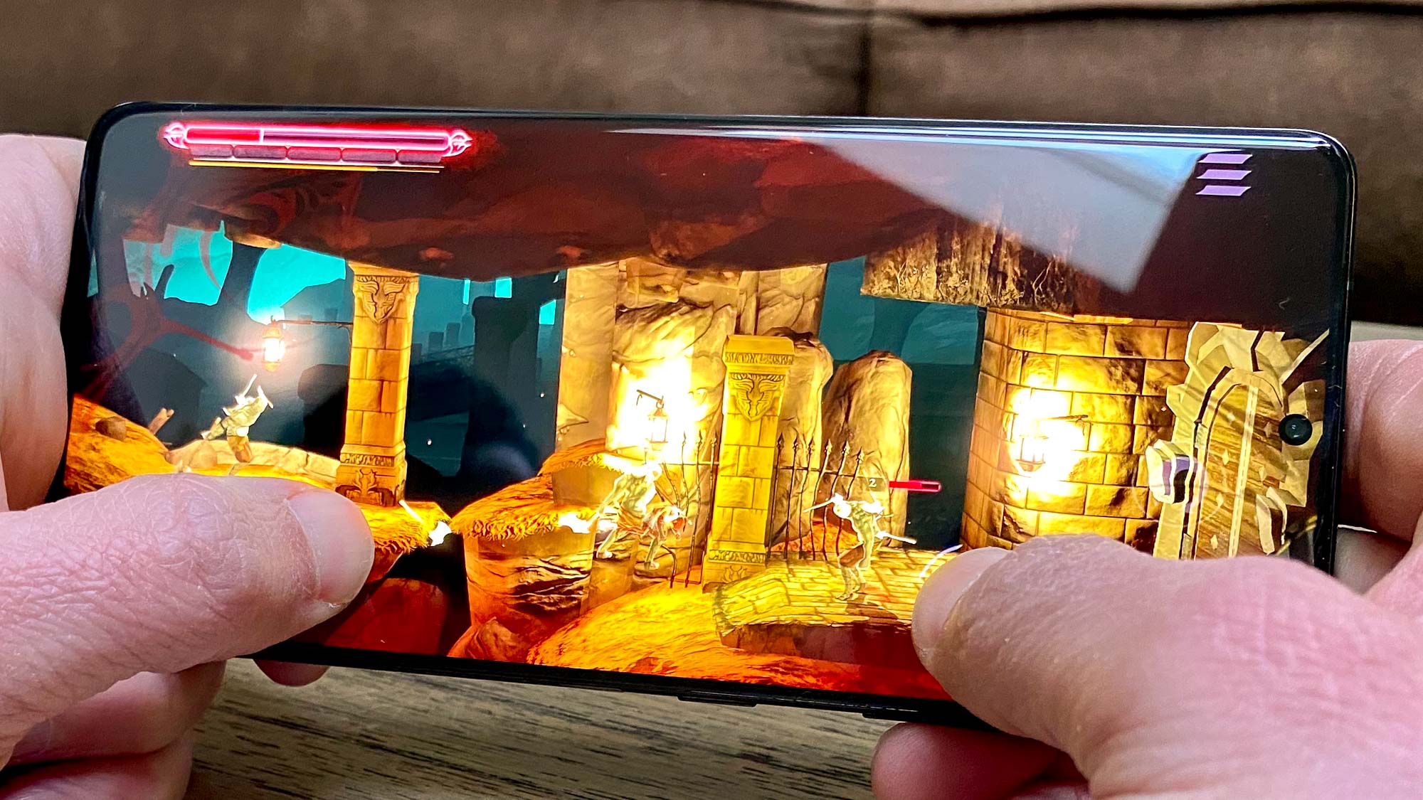 Game being played on a Samsung Galaxy S21 Ultra