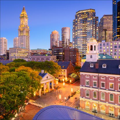Boston, Massachusetts, USA downtown cityscape.