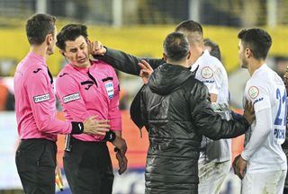 The president of Turkish club MKE Ankaragucu has been arrested after physically assaulting a referee on Monday night