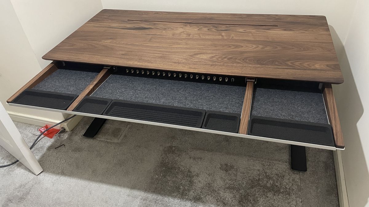 A walnut Grovemade desk
