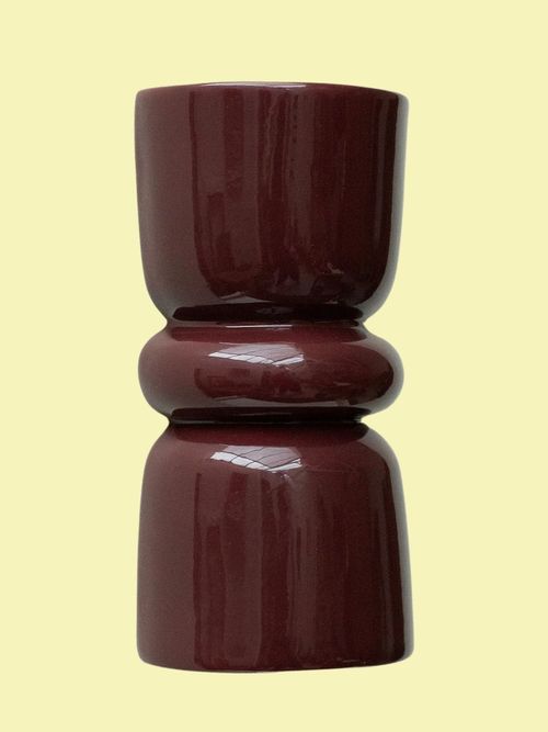 Redonda Up & Down Ceramic Wall Light in Burgundy