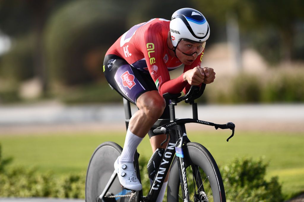 Jasper Philipsen put up a defiant effort in the red jersey to finish 10th