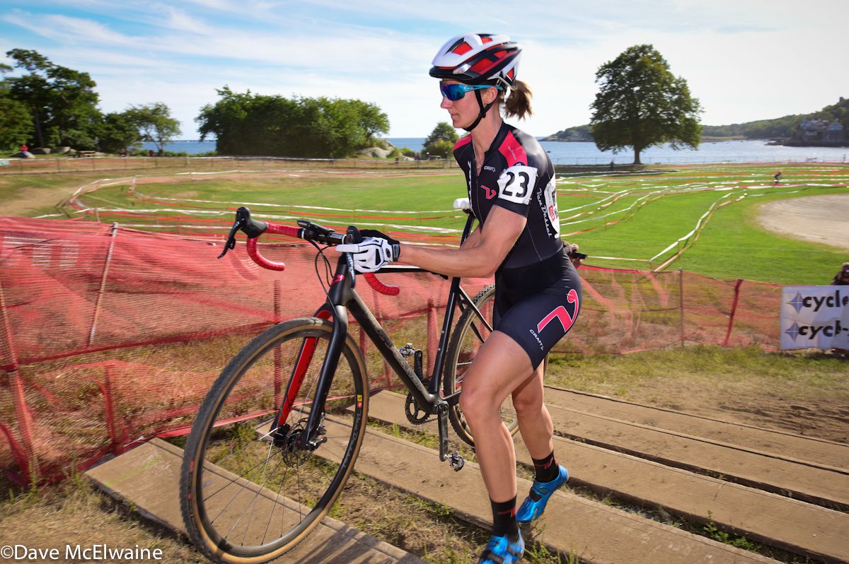 Cassandra Maximenko (Van Dessel) running a new set of stairs