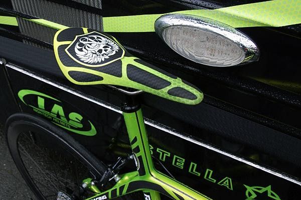 Rock Racing buys its own fi'zi:k saddles and then wraps them with their own covers.