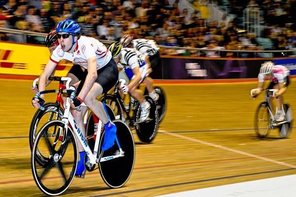 Robert Lampton takes the boys' scratch race.