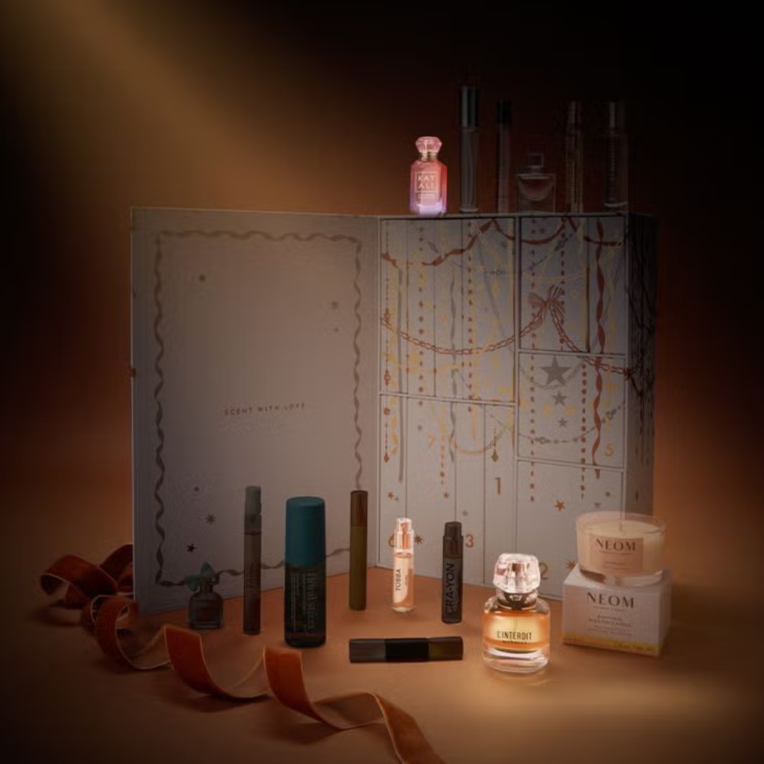 Boots 12 days of scent Advent Calendar 2026 with its contents in front of it