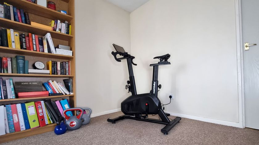 Wattbike Proton smart bike being tested by our reviewer