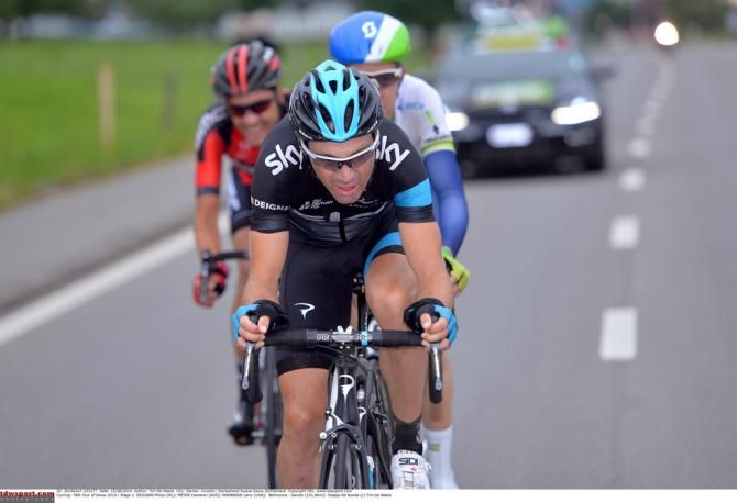 Philip Deignan (Team Sky) leads the breakaway
