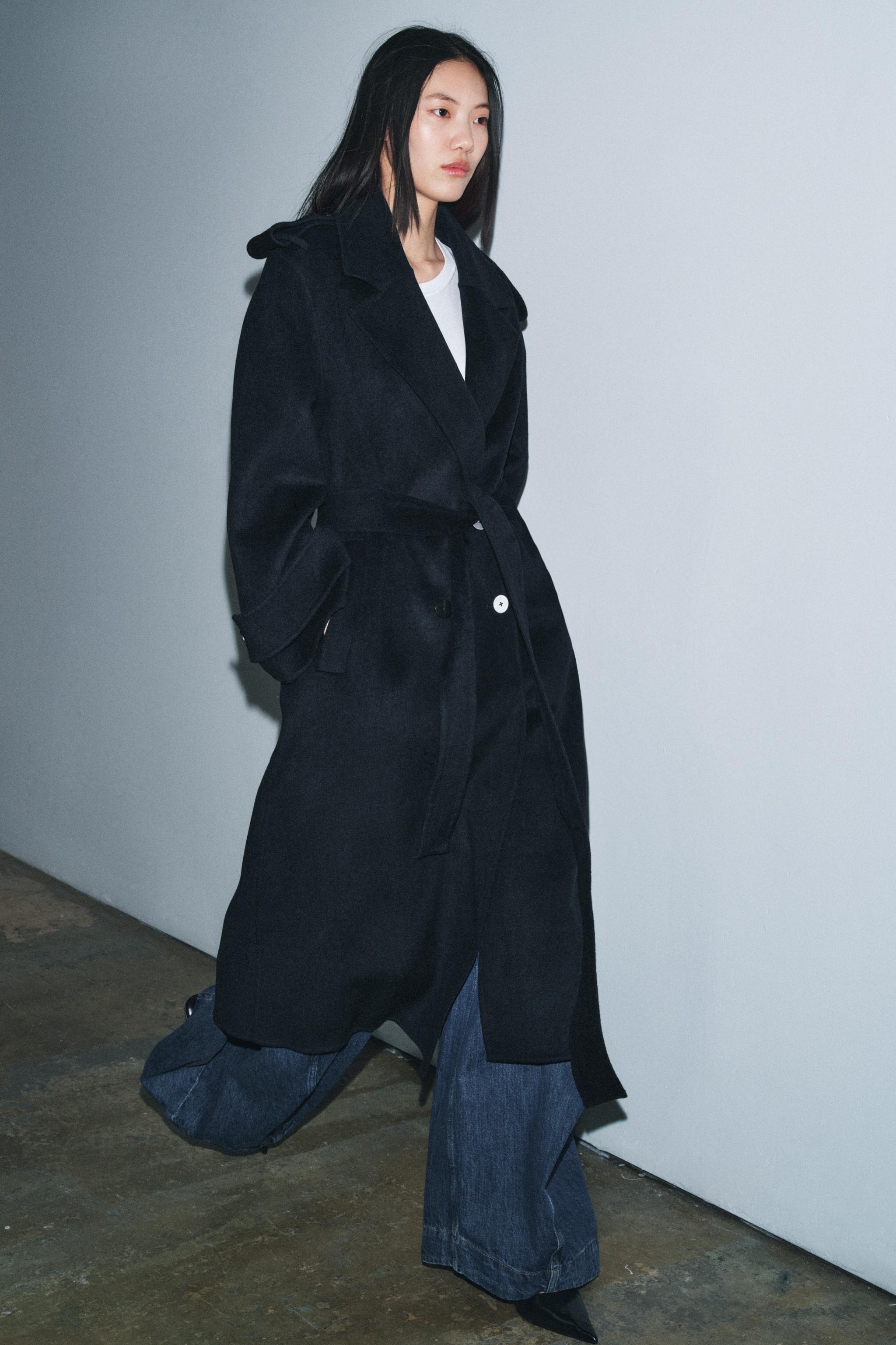 Long Wool Blend Coat Zw Collection Limited Edition