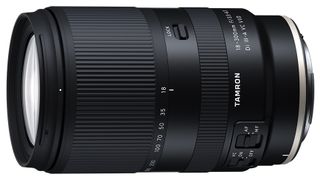 Tamron 18-300mm f/3.5-6.3 Di III-A VC VXD lens on white background in Canon RF mount