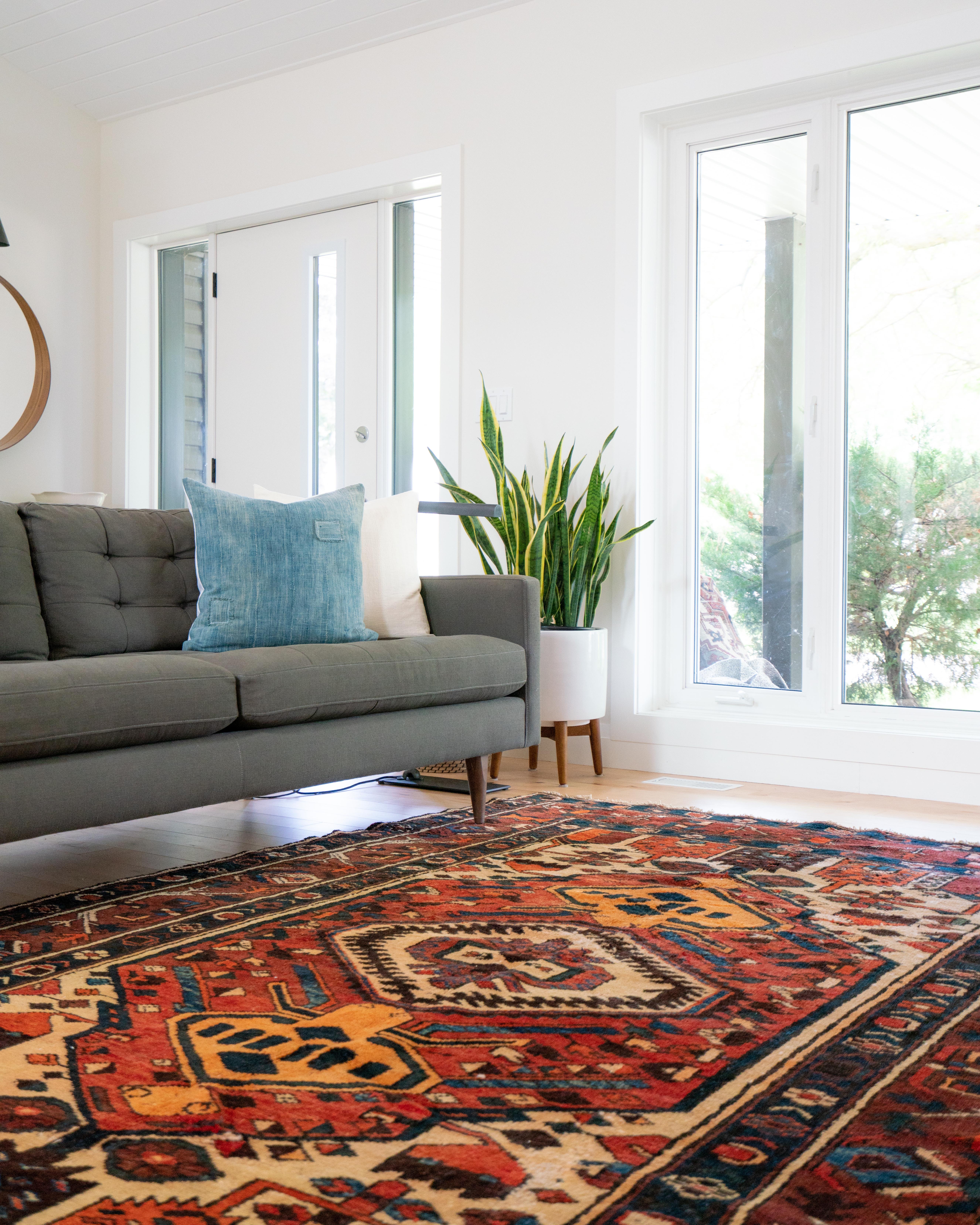 Oriental rug under sofa