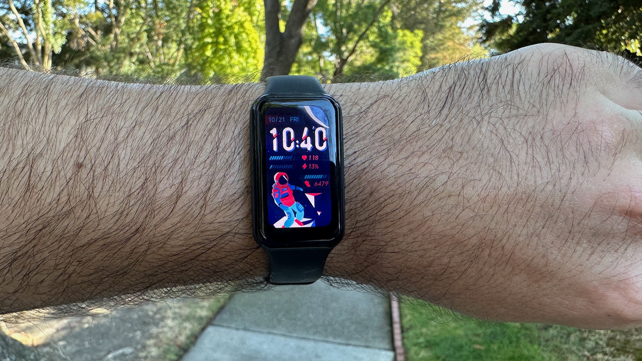 A custom watch face on the Amazfit Band 7