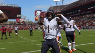 Madden NFL 24 screenshot featuring a player celebrating on the field