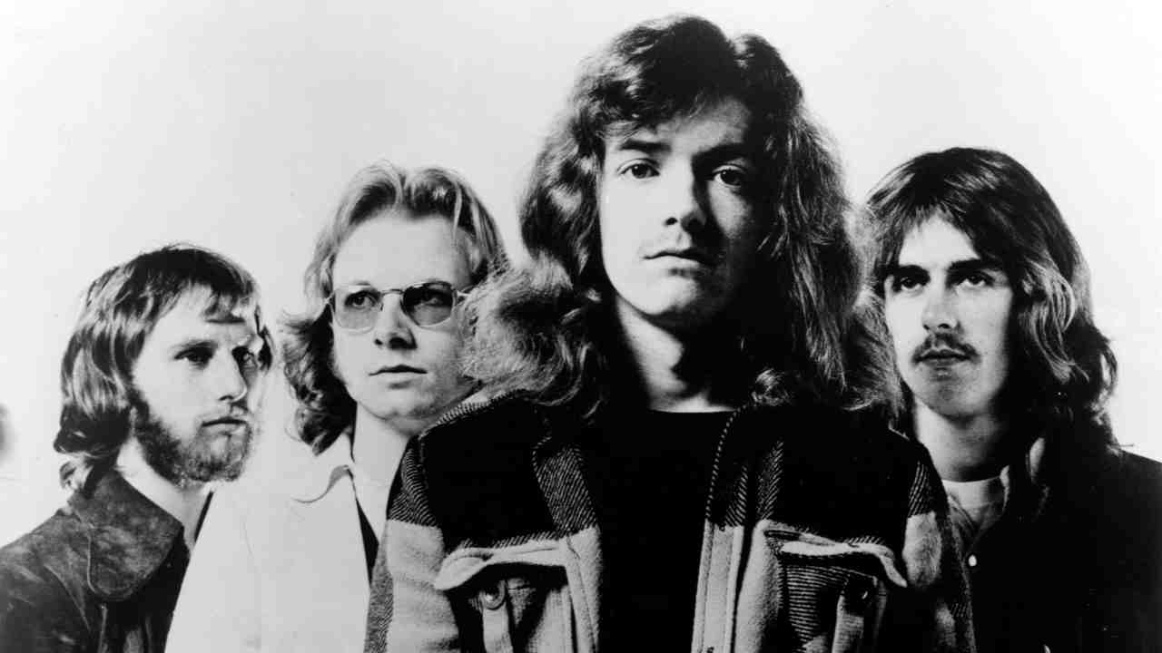 Wishbone Ash posing for a photograph in the 1970s