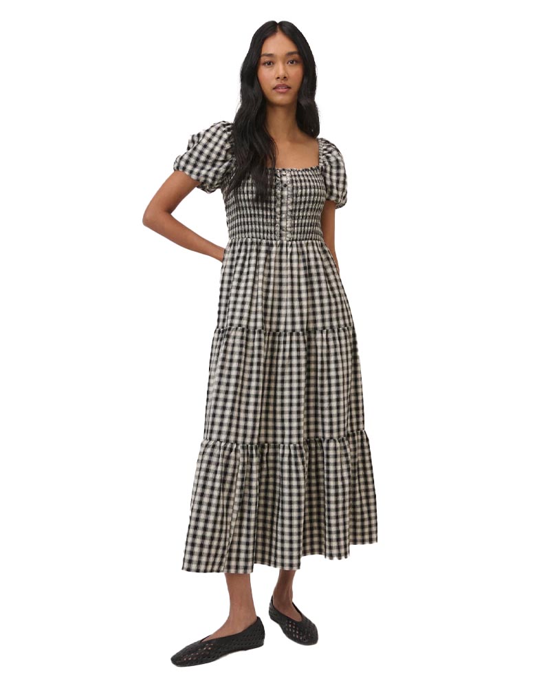 Nobody's Child gingham dress, black and white