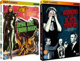 The covers of the Devil Girl From Mars and Horrors Of The Black Museum Blu-rays.
